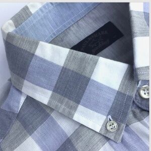 Paul & Shark Pale gray checks cotton shirt Sz 40/16 made in Italy 🇮🇹